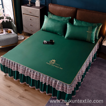 Solid Color Microfiber Luxury Bedding Set Bed Skirt